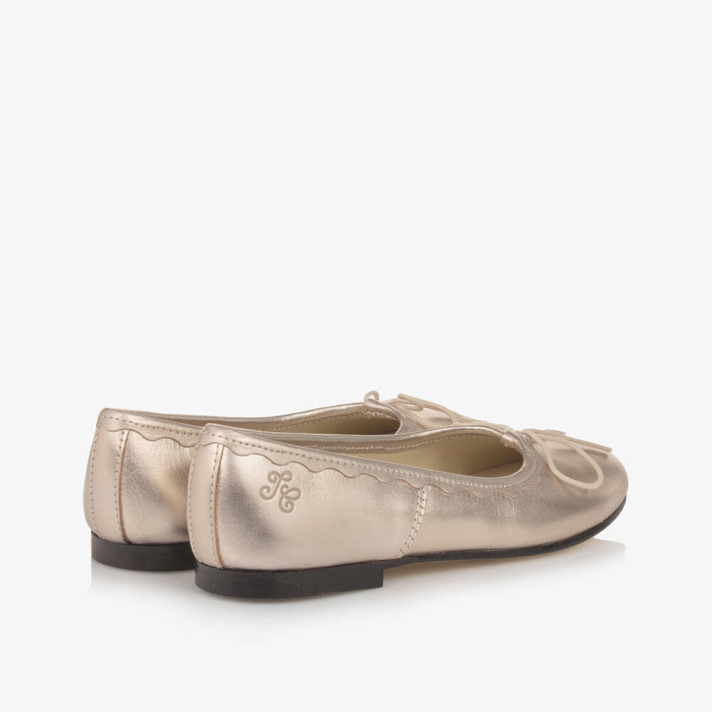 Tartine et Chocolat-Golden Leather Ballet Flats | Childrensalon Outlet