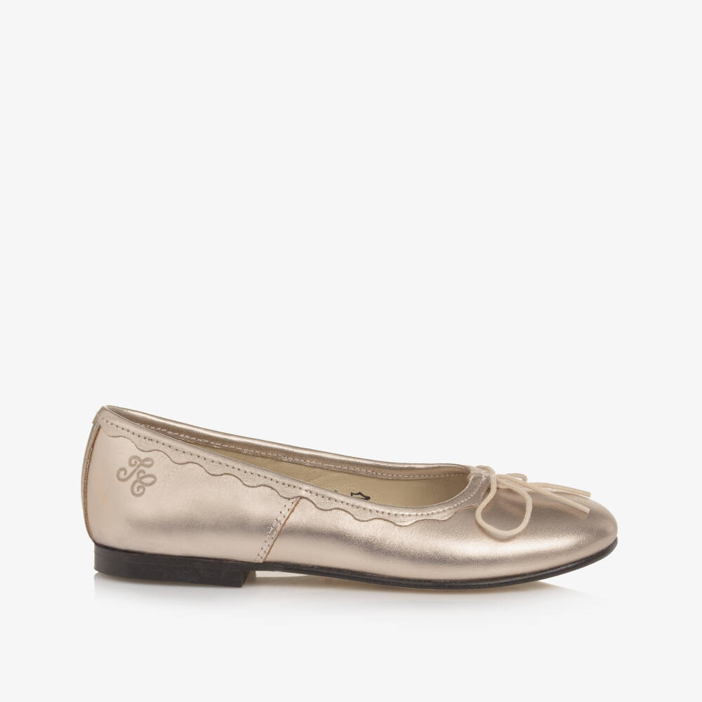 Tartine et Chocolat-Golden Leather Ballet Flats | Childrensalon Outlet