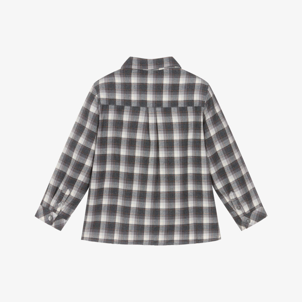 Tartine et Chocolat-Grey Check Shirt | Childrensalon Outlet