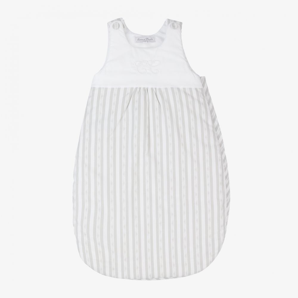 Tartine et Chocolat-Grey Cotton Sleep Bag (70cm) | Childrensalon Outlet