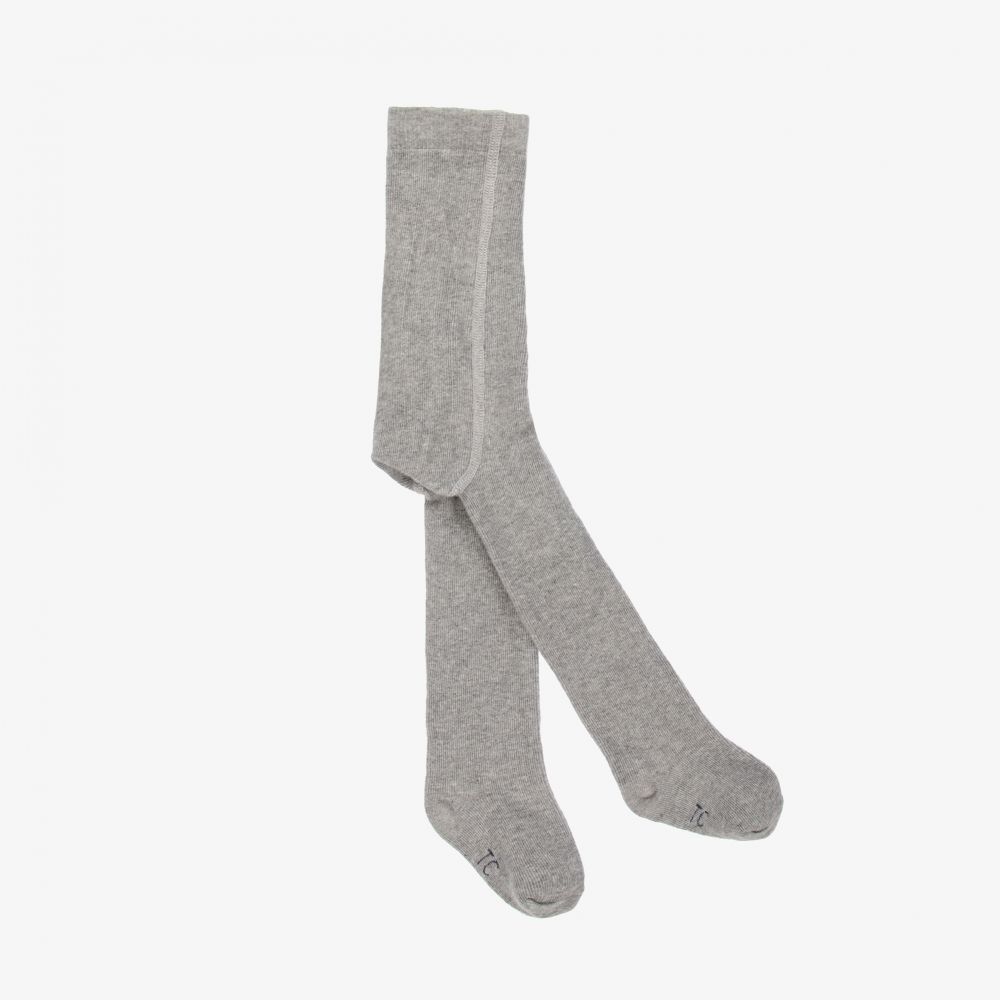 Tartine et Chocolat - Grey Cotton Tights | Childrensalon