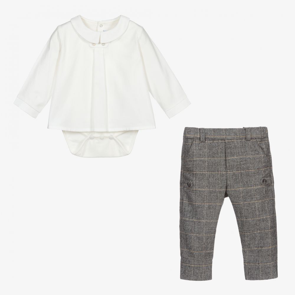 Tartine et Chocolat-Брючный комплект кремового и серого цвета | Childrensalon Outlet