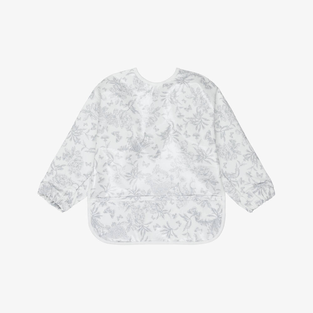 Tartine et Chocolat-Grey Toile De Jouy Apron Bib | Childrensalon Outlet