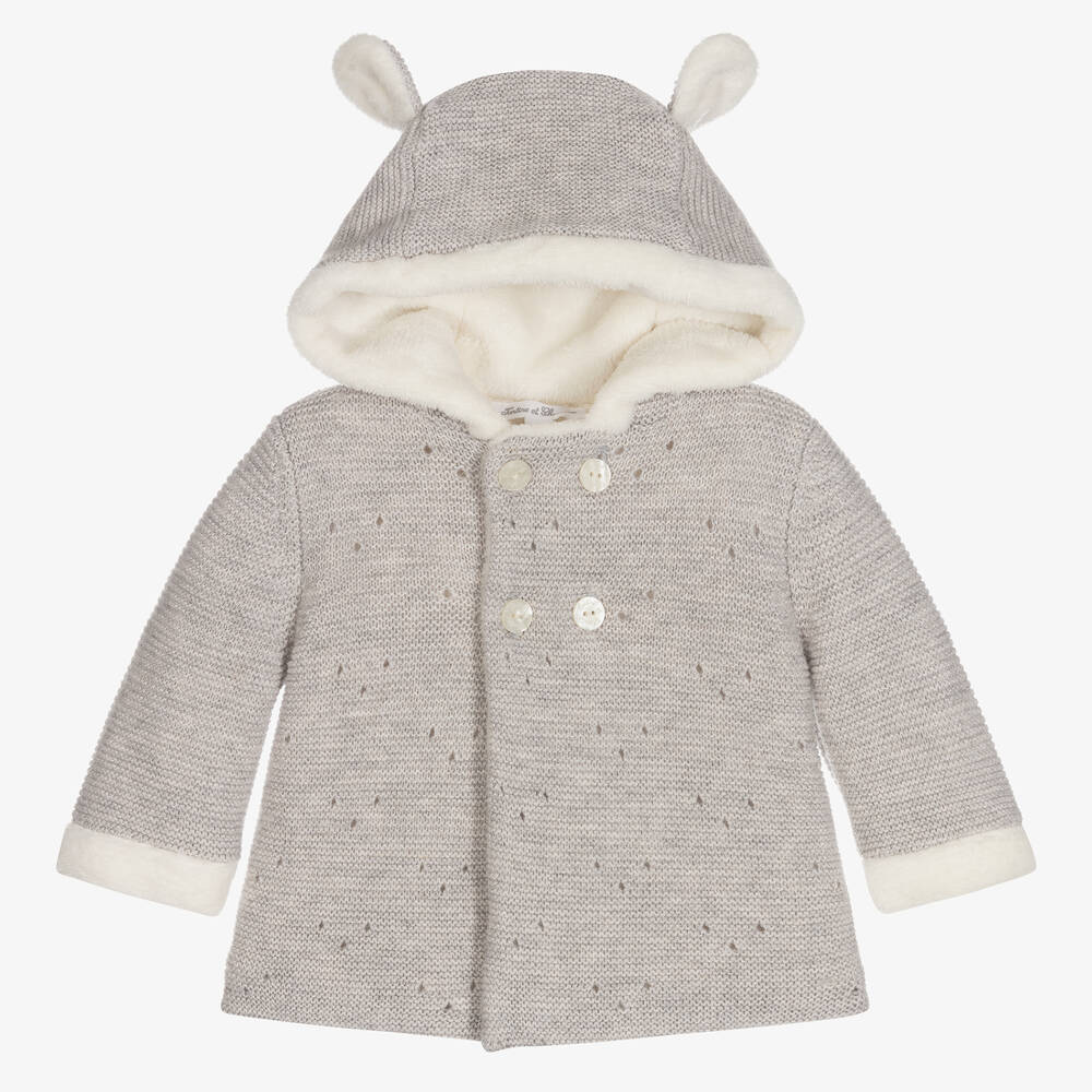 Tartine et Chocolat - Grey Wool Blend Pram Coat | Childrensalon