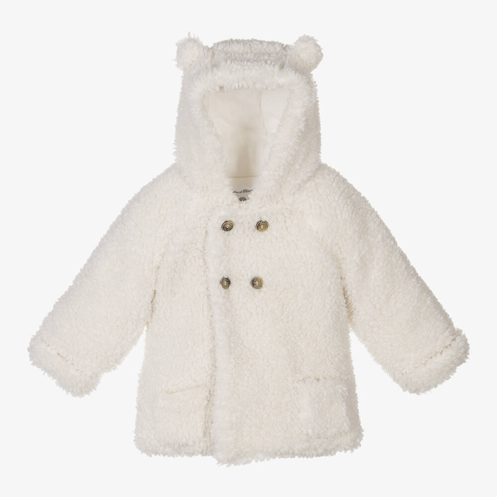 Tartine et Chocolat - Teddy-Fleece-Babymantel elfenbein | Childrensalon