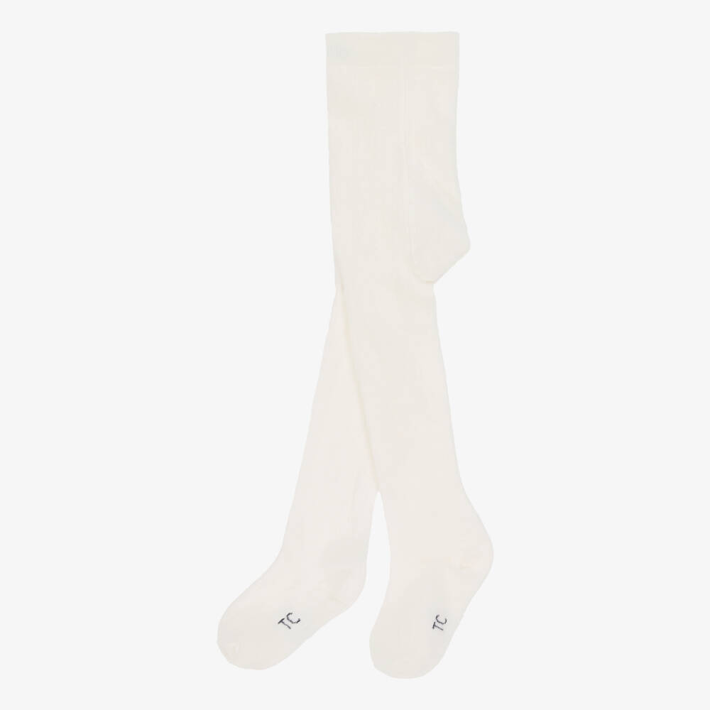 Tartine et Chocolat-Ivory Cotton Knit Tights | Childrensalon Outlet