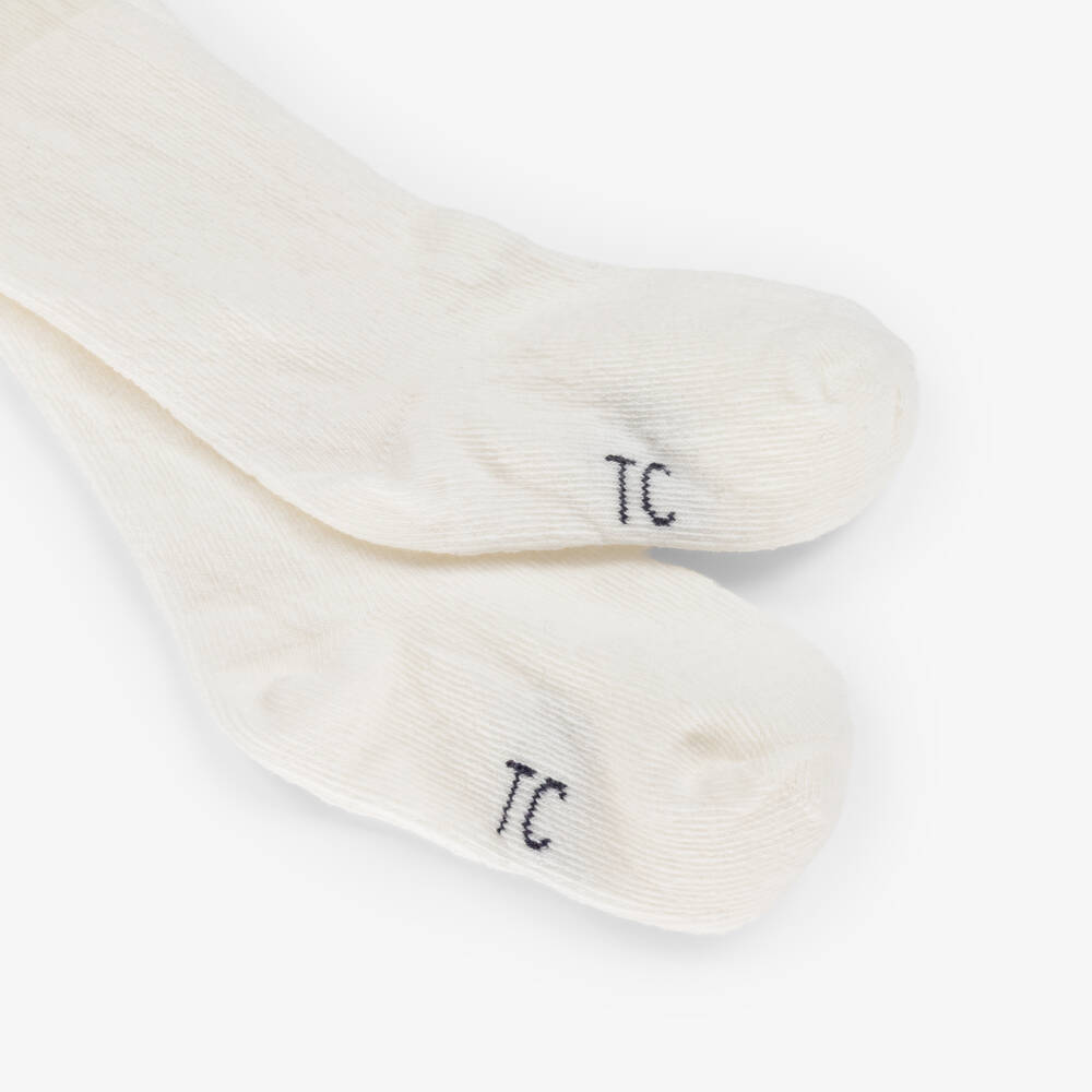 Tartine et Chocolat-Ivory Cotton Knit Tights | Childrensalon Outlet