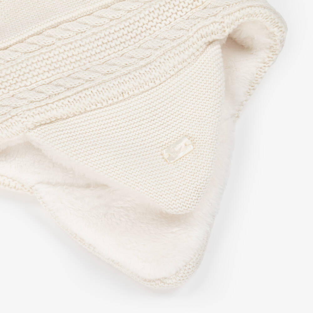 Tartine et Chocolat-Ivory Cotton, Wool & Cashmere Knitted Hat | Childrensalon Outlet