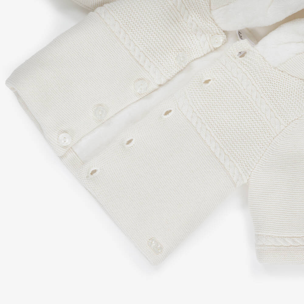 Tartine et Chocolat-Ivory Knitted Cotton Pram Coat | Childrensalon Outlet
