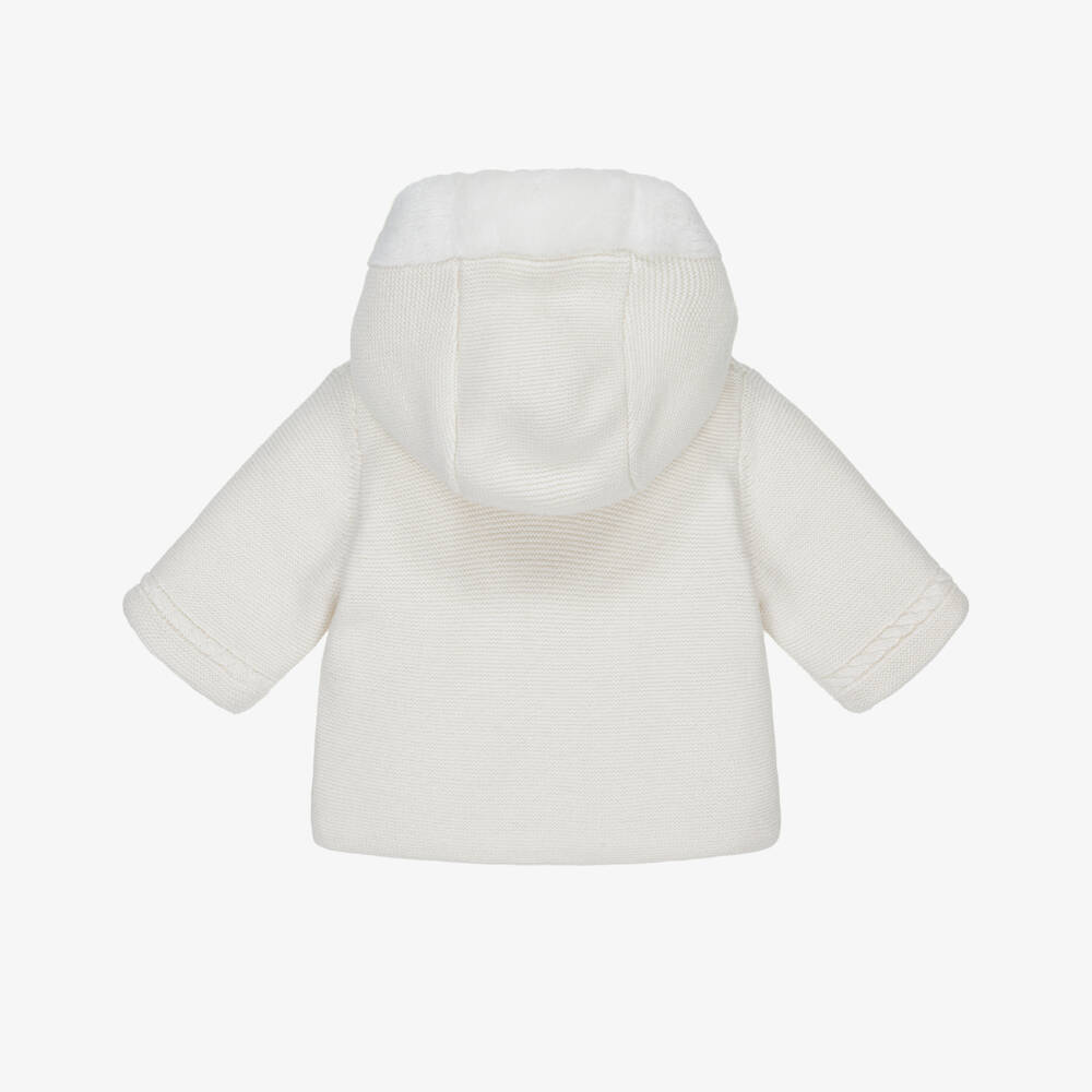 Tartine et Chocolat-Ivory Knitted Cotton Pram Coat | Childrensalon Outlet