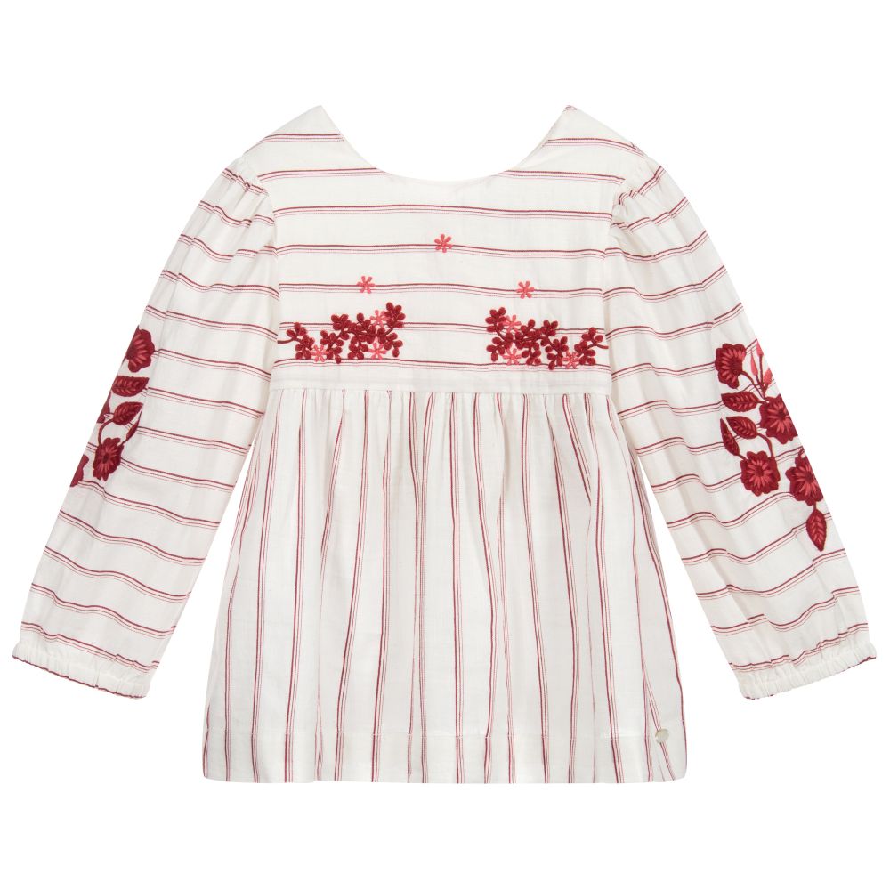 Tartine et Chocolat - Blouse fleurie ivoire et rouge | Childrensalon