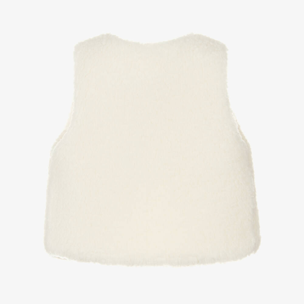 Tartine et Chocolat-Ivory Sherpa Fleece Gilet | Childrensalon Outlet