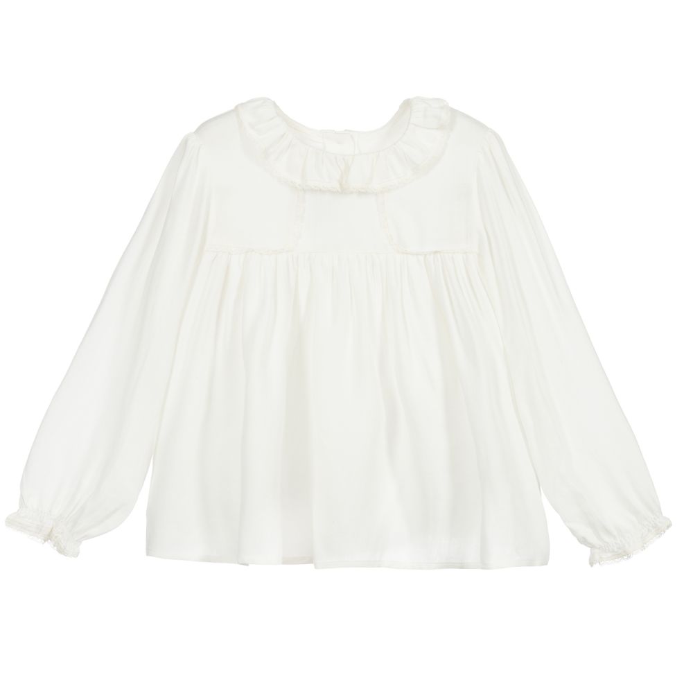 Tartine et Chocolat - Ivory Viscose Blouse | Childrensalon