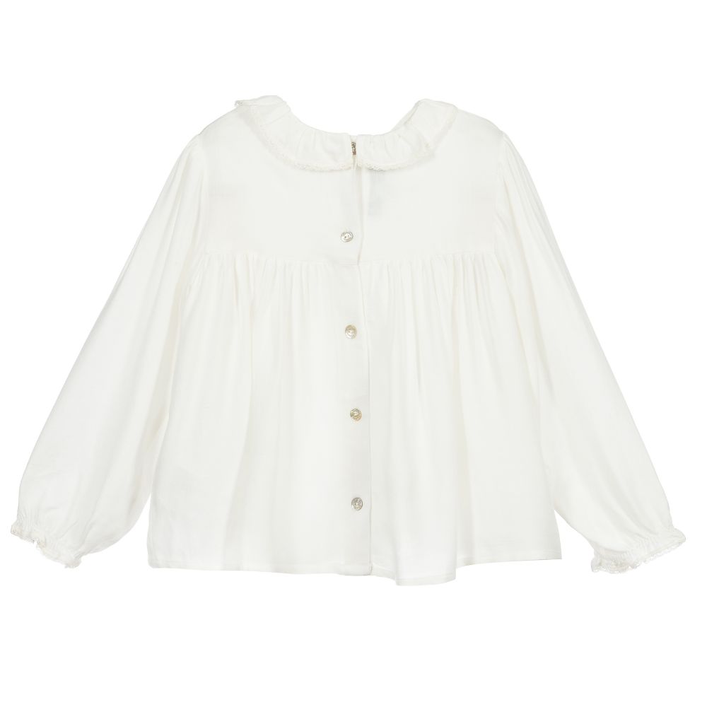 Tartine et Chocolat-Блузка из вискозы цвета слоновой кости | Childrensalon Outlet