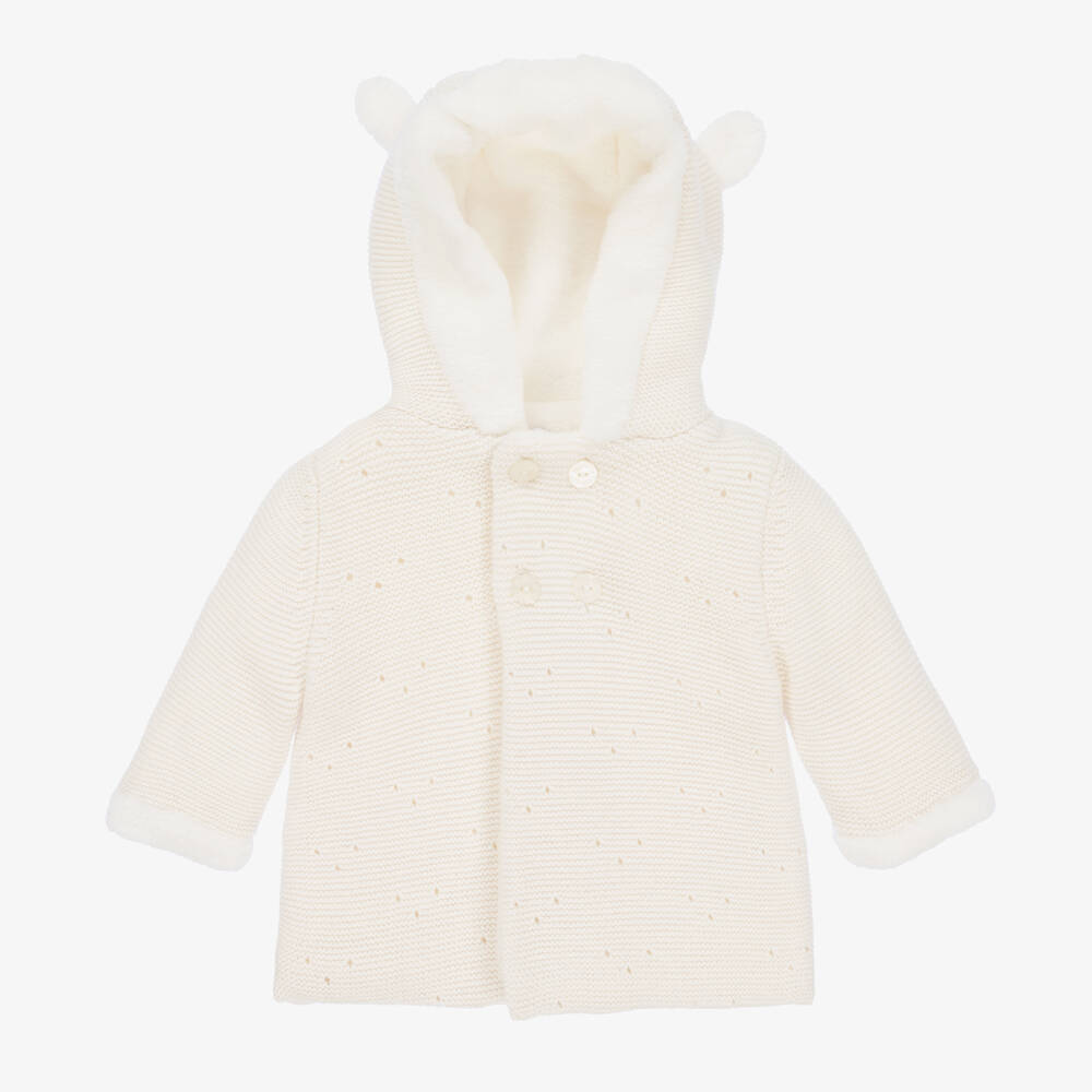 Tartine et Chocolat Ivory Wool Blend Pram Coat Childrensalon