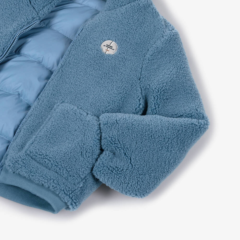 Tartine et Chocolat-Двусторонняя синяя флисовая куртка для мальчиков | Childrensalon Outlet