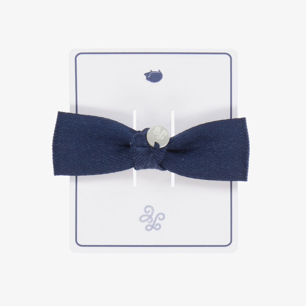 Tartine et Chocolat-Navy Blue Bow Hair Clip (8cm) | Childrensalon Outlet