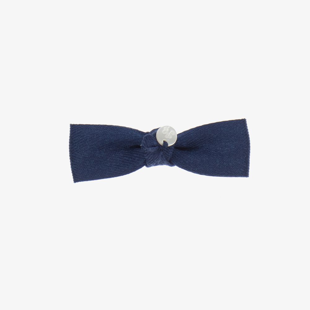 Tartine et Chocolat - Navy Blue Bow Hair Clip (8cm) | Childrensalon