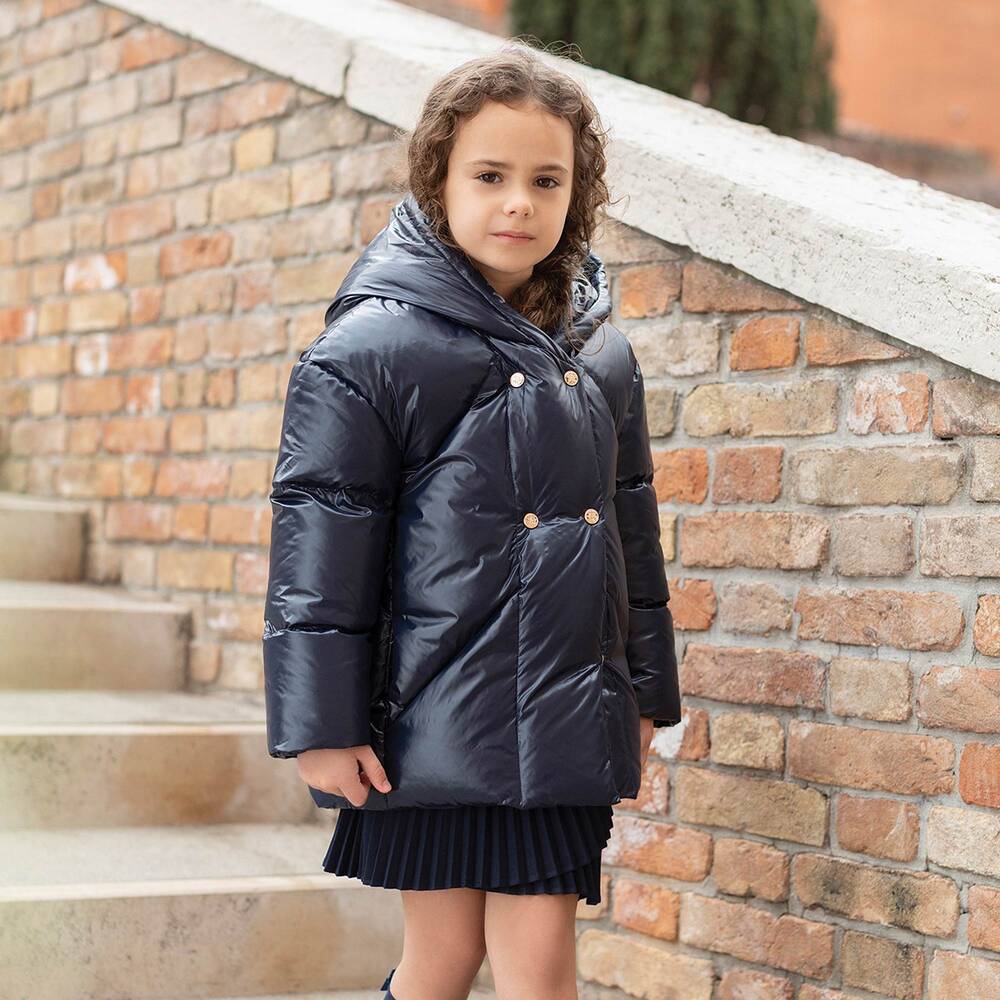 Tartine et Chocolat Navy Blue Down Puffer Coat