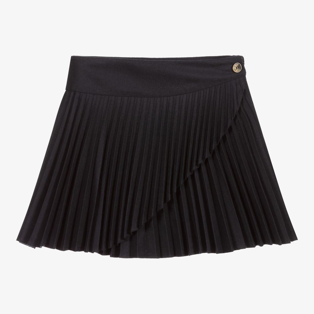 Tartine et Chocolat - Navy Blue Pleated Skirt  | Childrensalon