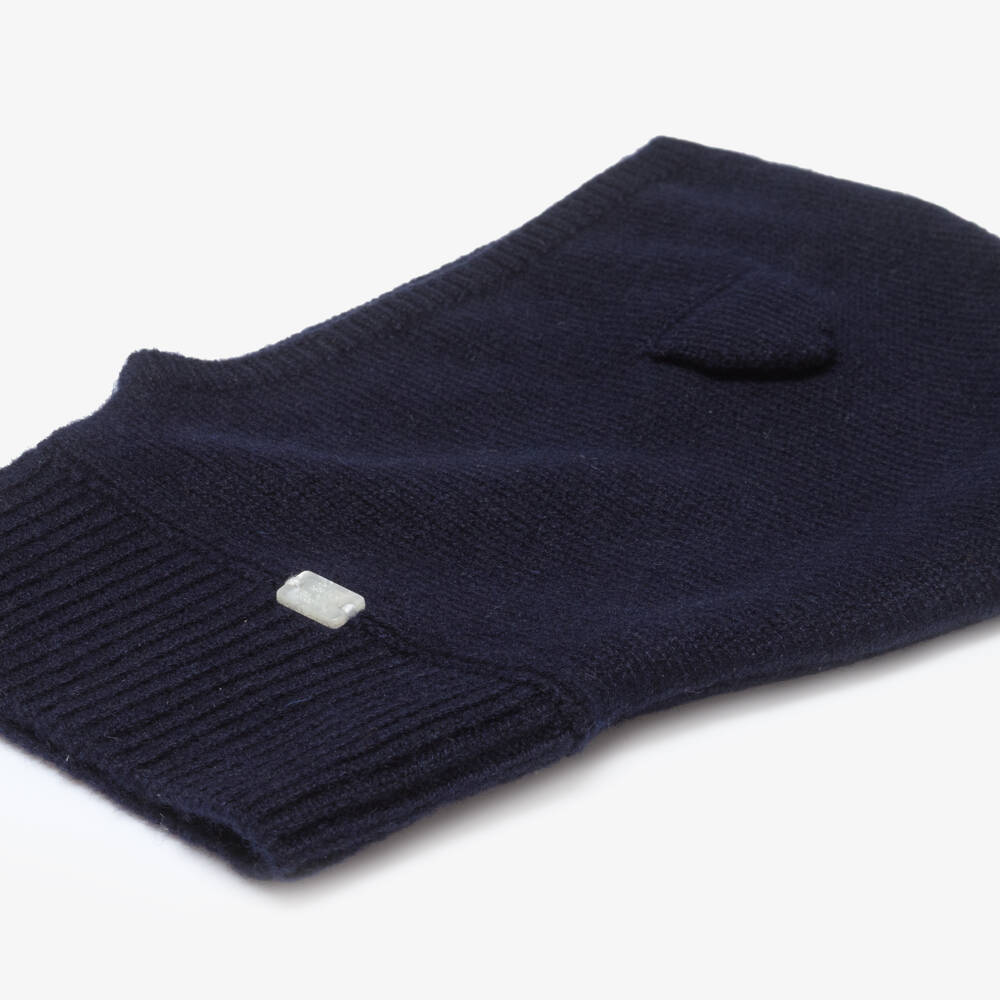 Tartine et Chocolat-Navy Knitted Cashmere Balaclava | Childrensalon Outlet