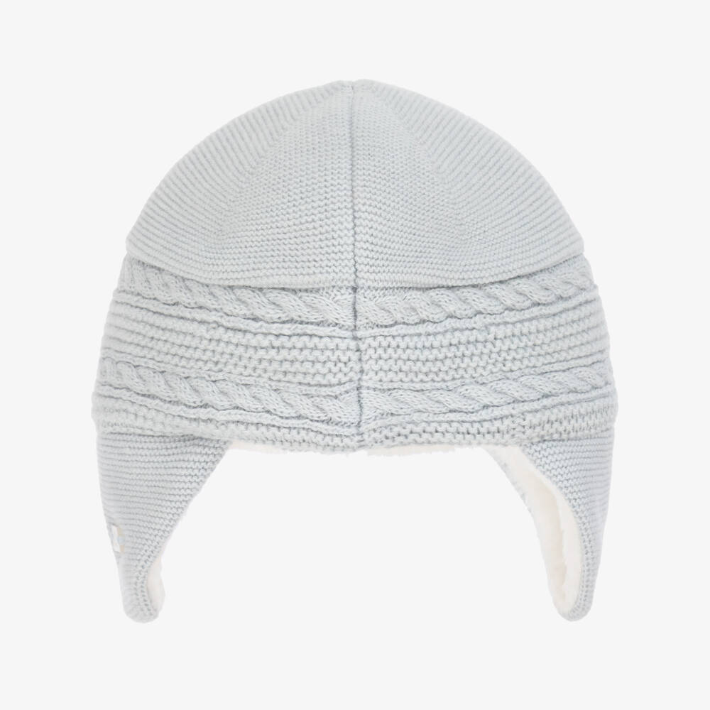 Tartine et Chocolat-Pale Blue Cotton, Wool & Cashmere Knitted Hat | Childrensalon Outlet