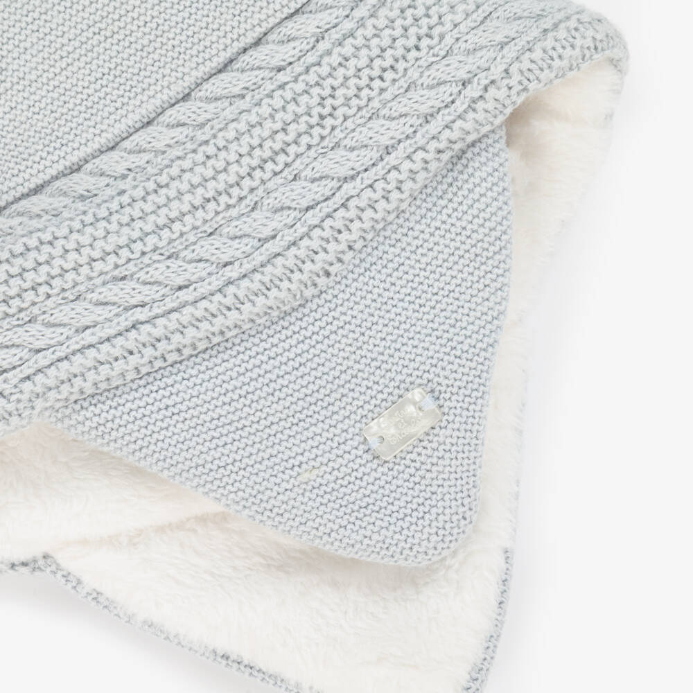 Tartine et Chocolat-Pale Blue Cotton, Wool & Cashmere Knitted Hat | Childrensalon Outlet