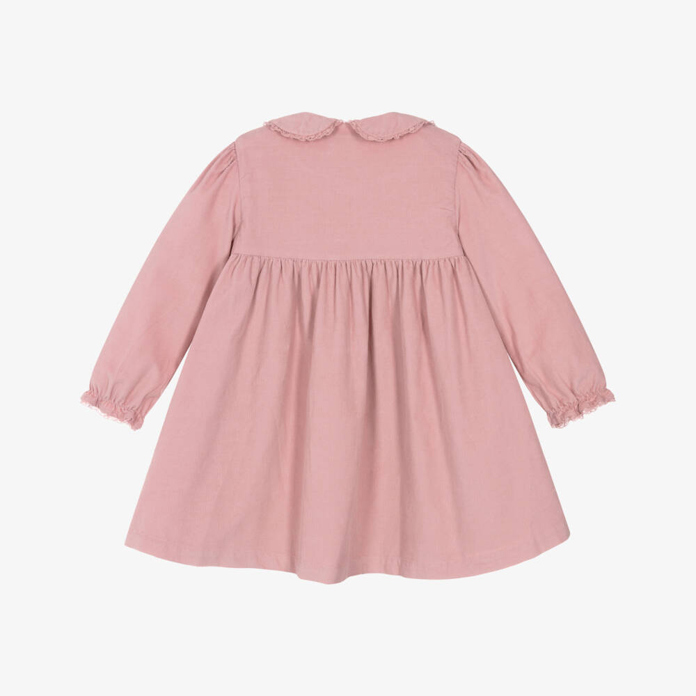 Tartine et Chocolat-Pink Cord Floral Button Down Dress | Childrensalon Outlet