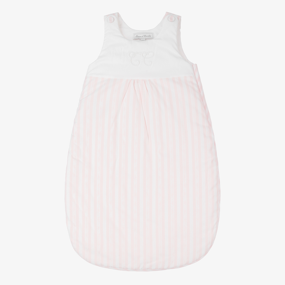 Tartine et Chocolat - Pink Cotton Sleep Bag (70cm) | Childrensalon