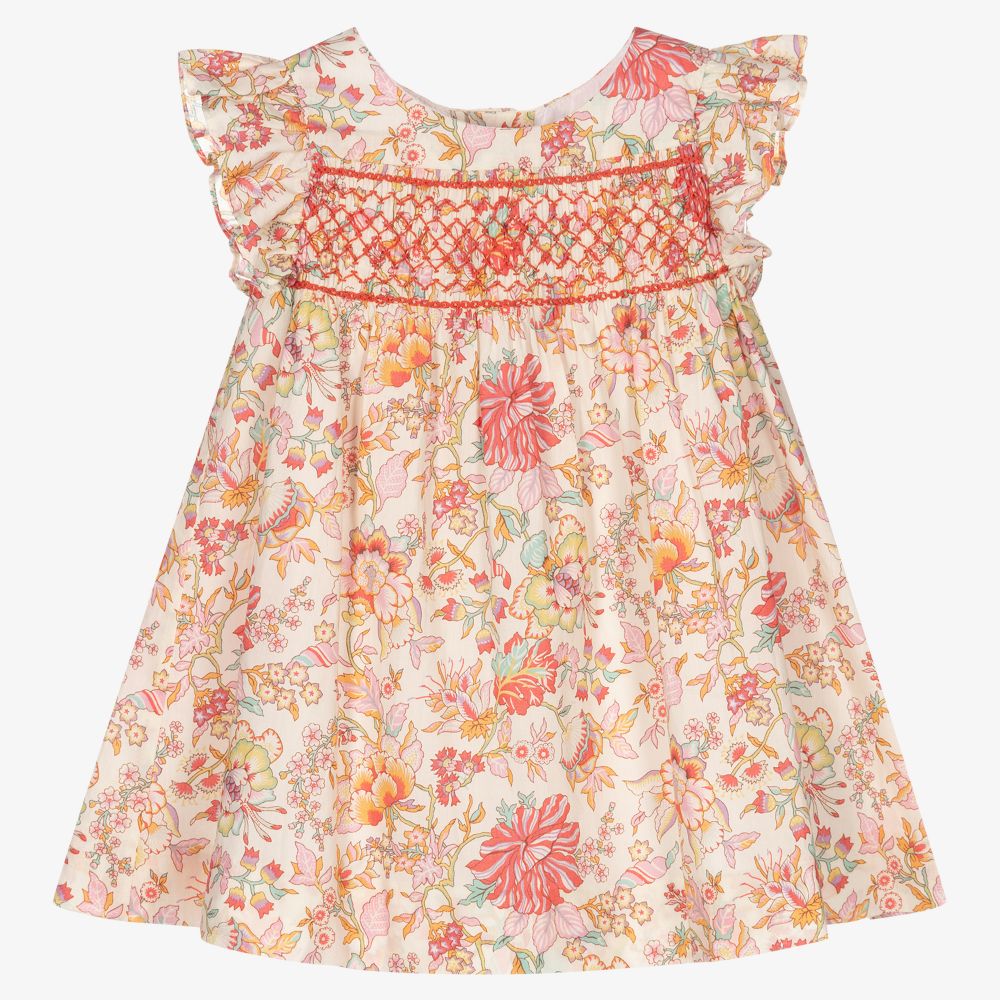 Tartine et Chocolat - Robe rose à imprimé Liberty | Childrensalon