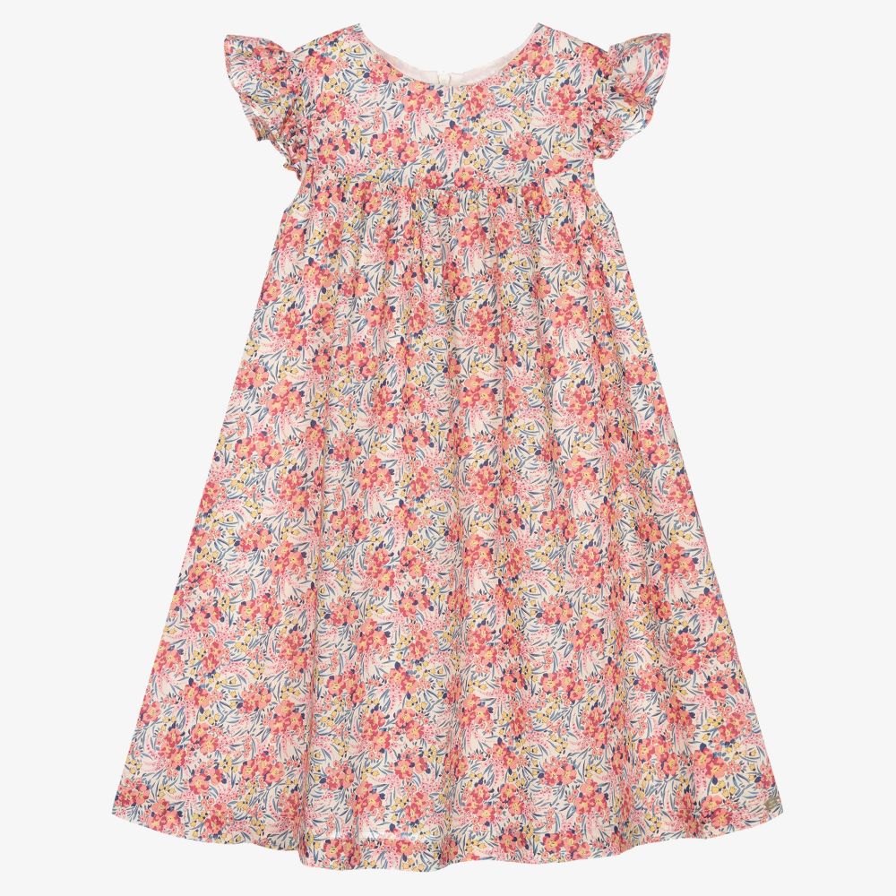 Tartine et Chocolat - Robe rose à fleurs Liberty | Childrensalon