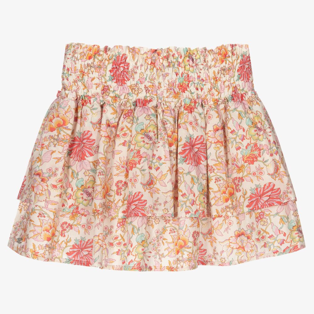 Tartine et Chocolat-Розовая юбка с цветочным принтом Liberty | Childrensalon Outlet