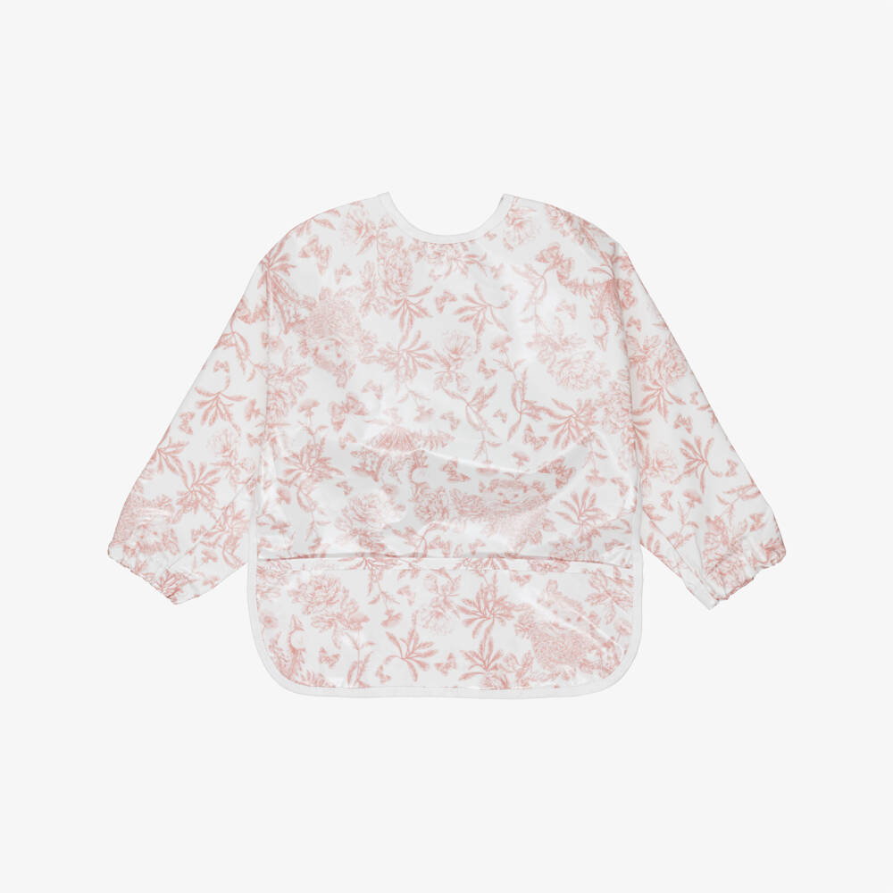 Tartine et Chocolat-Pink Toile De Jouy Apron Bib | Childrensalon Outlet