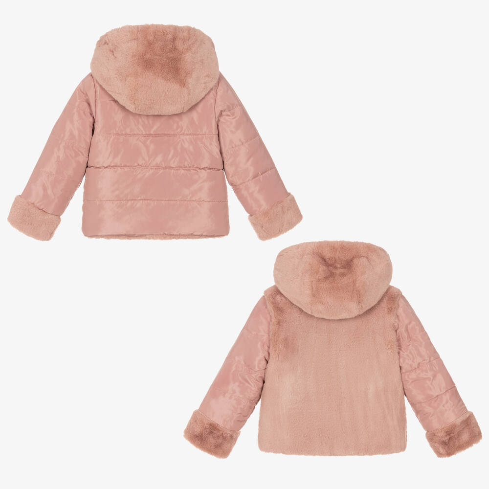 Tartine et Chocolat-Reversible Faux Fur Jacket | Childrensalon Outlet