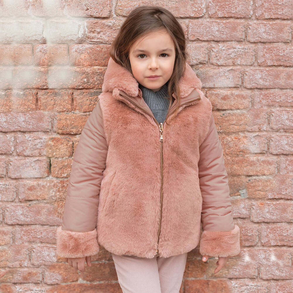 Tartine et Chocolat-Reversible Faux Fur Jacket | Childrensalon Outlet
