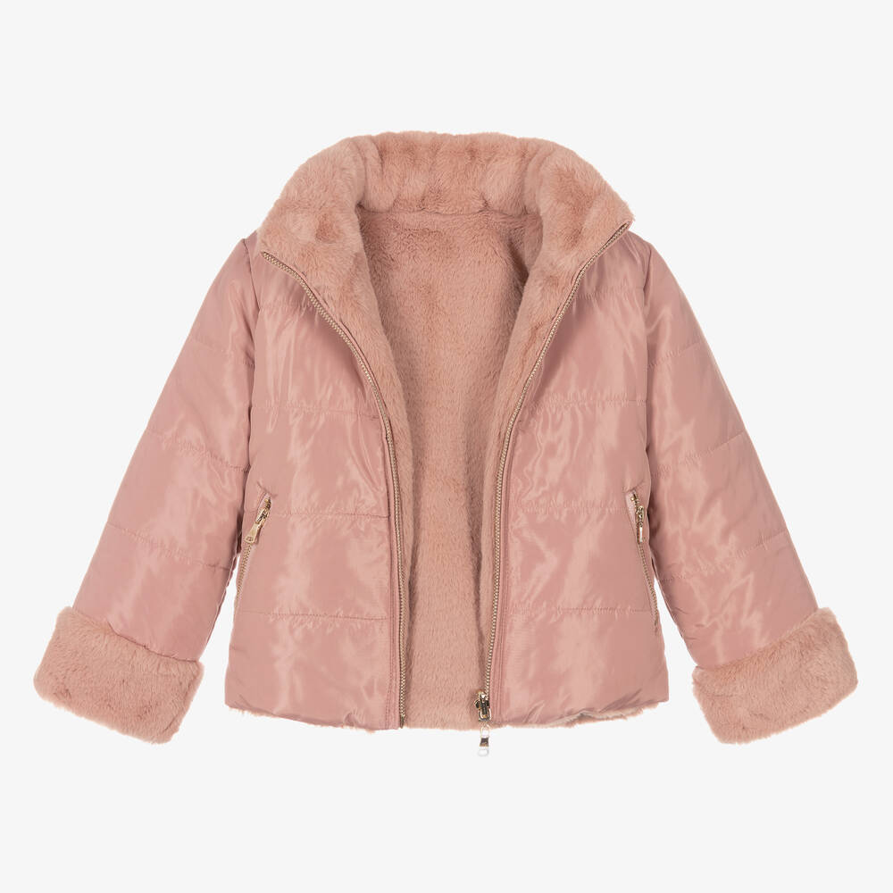 Tartine et Chocolat-Reversible Faux Fur Jacket | Childrensalon Outlet