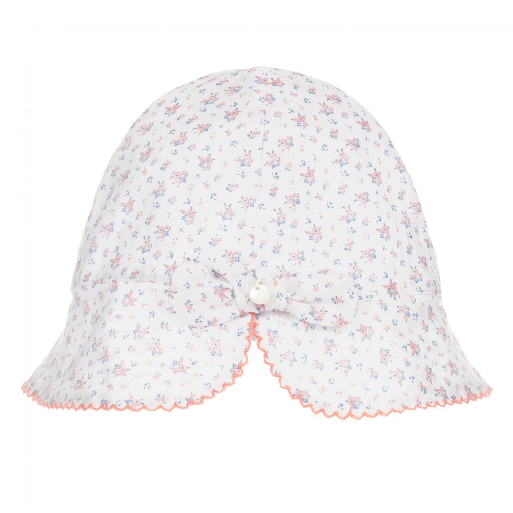 Tartine et Chocolat - White & Pink Cotton Hat | Childrensalon