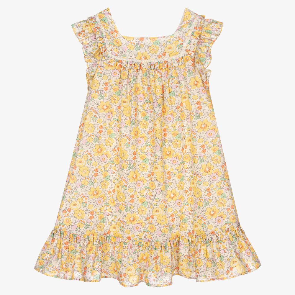 Tartine et Chocolat - Yellow Floral Liberty Dress | Childrensalon