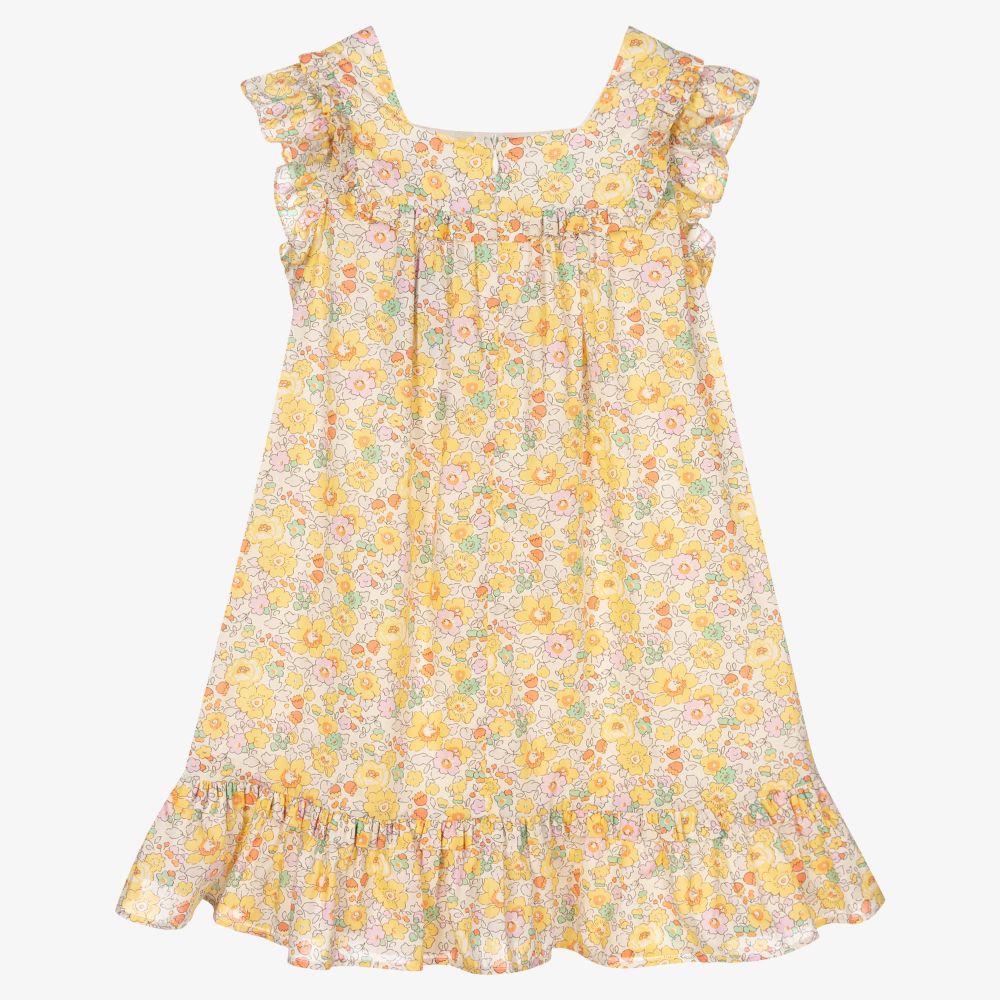 Tartine et Chocolat-Yellow Floral Liberty Dress | Childrensalon Outlet