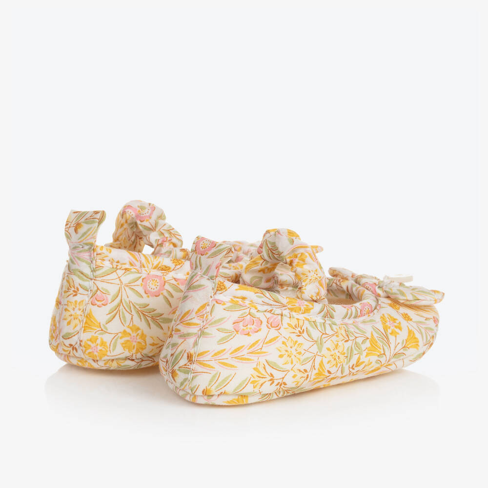 Tartine et Chocolat-حذاء قطن لون أصفر لمرحلة قبل المشي للمولودات | Childrensalon Outlet