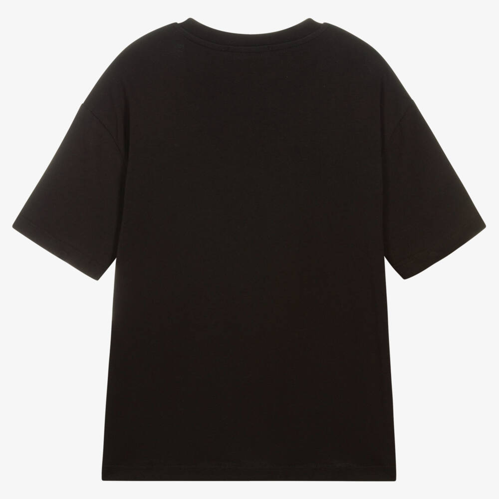 MSGM-Teen Black Cotton Jersey T-Shirt | Childrensalon Outlet