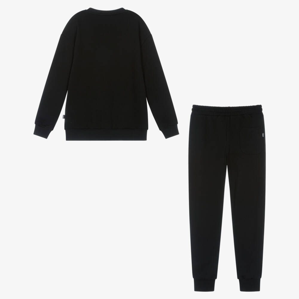 MSGM-Teen Black Cotton Tracksuit | Childrensalon Outlet
