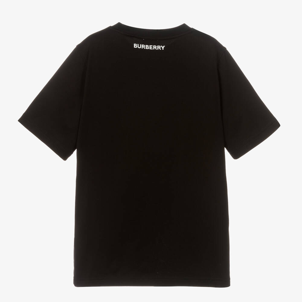 Burberry-Teen Black Cotton Vintage Check T-Shirt | Childrensalon Outlet