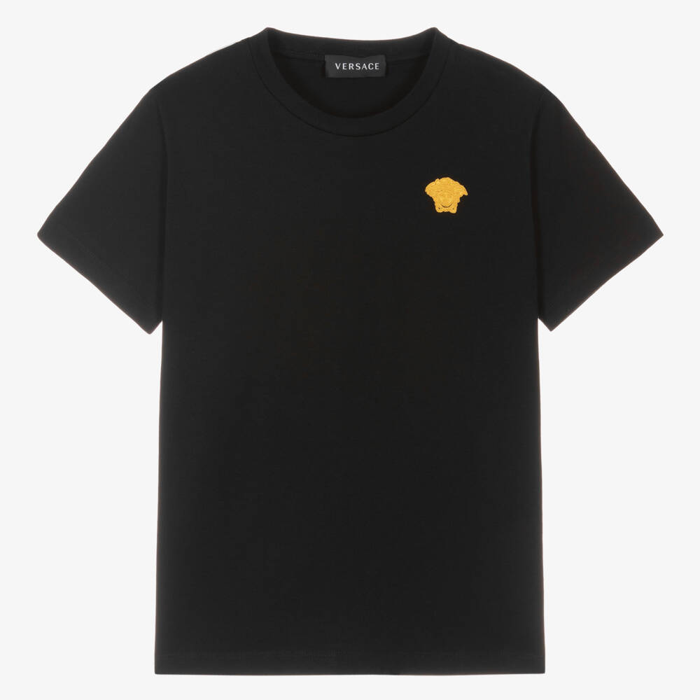 Versace-Teen Black & Gold Medusa T-Shirt | Childrensalon Outlet