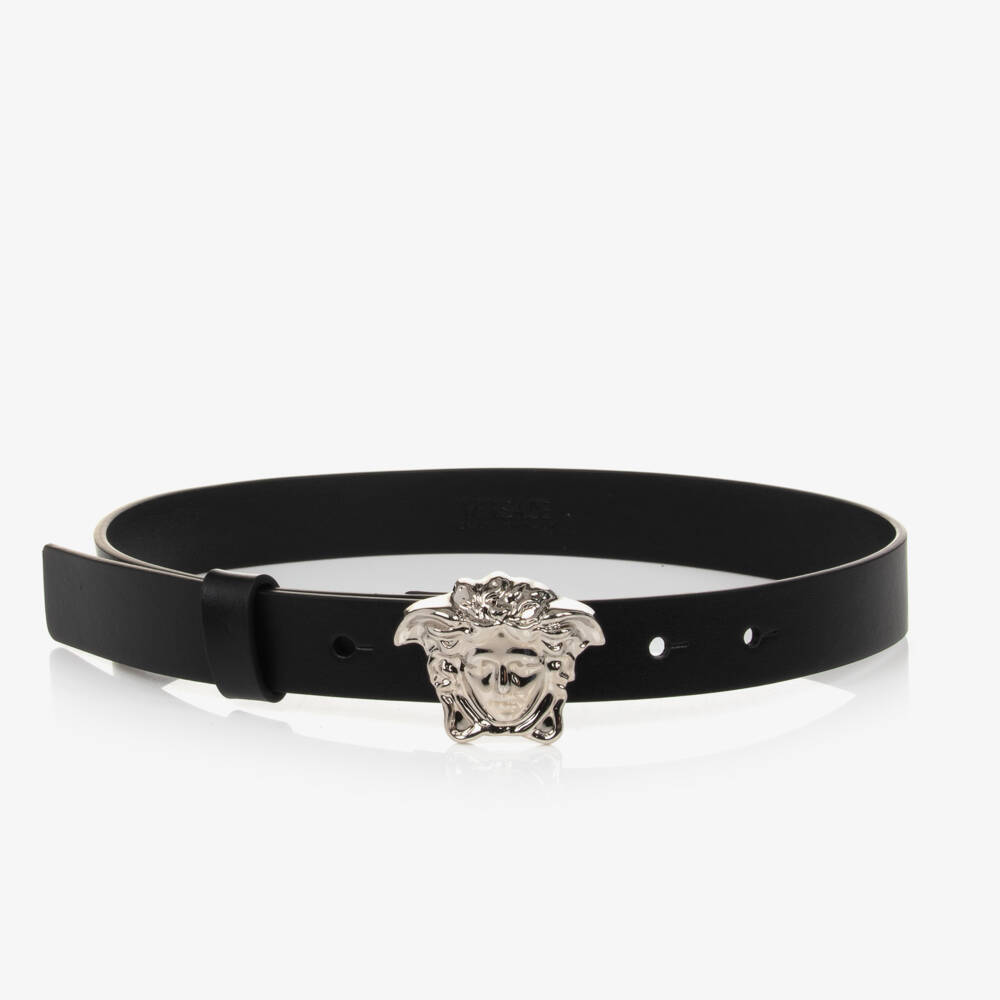Versace-Teen Black Leather Medusa Belt | Childrensalon Outlet