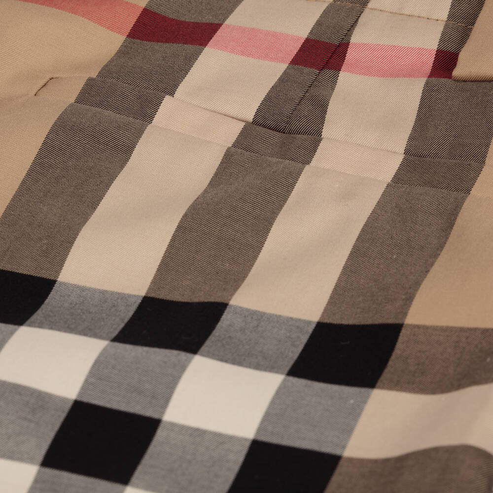 Burberry-Teen Boys Beige Check Shorts | Childrensalon Outlet