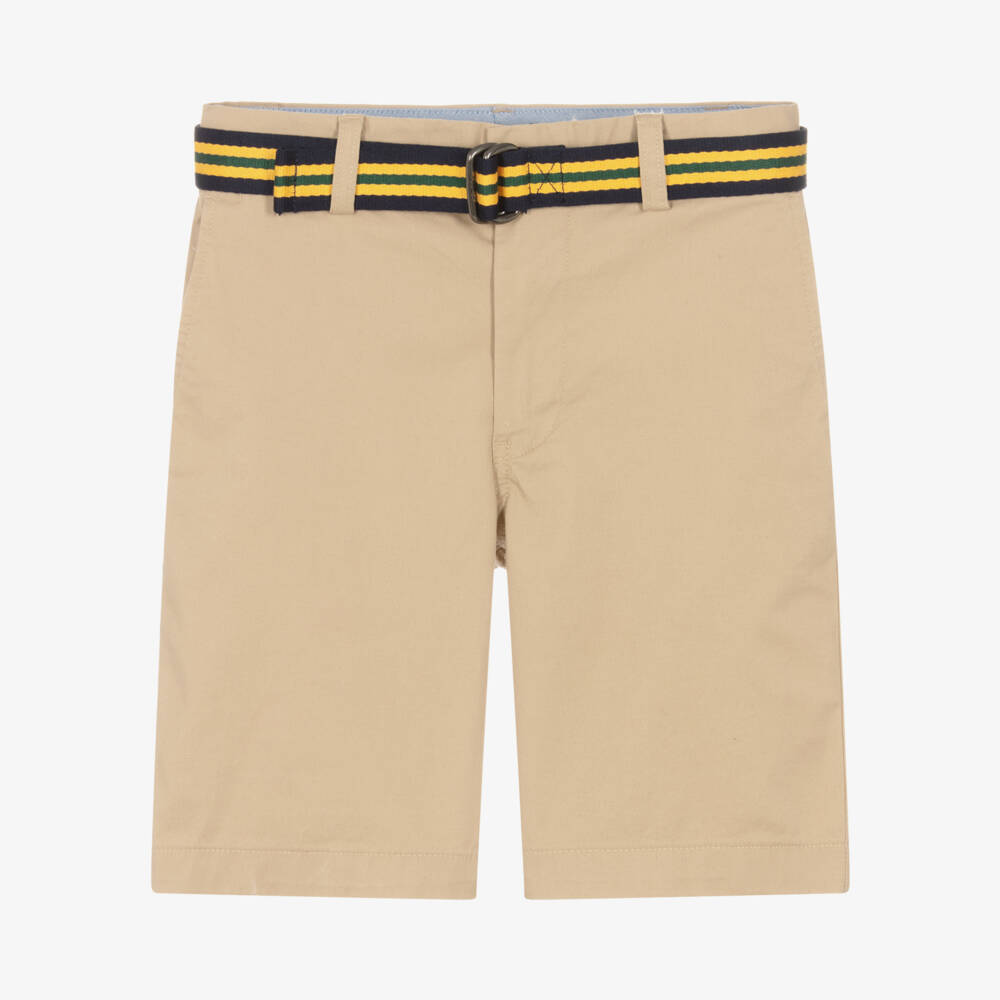 Ralph Lauren- Teen Boys Beige Cotton Chino Shorts | Childrensalon Outlet