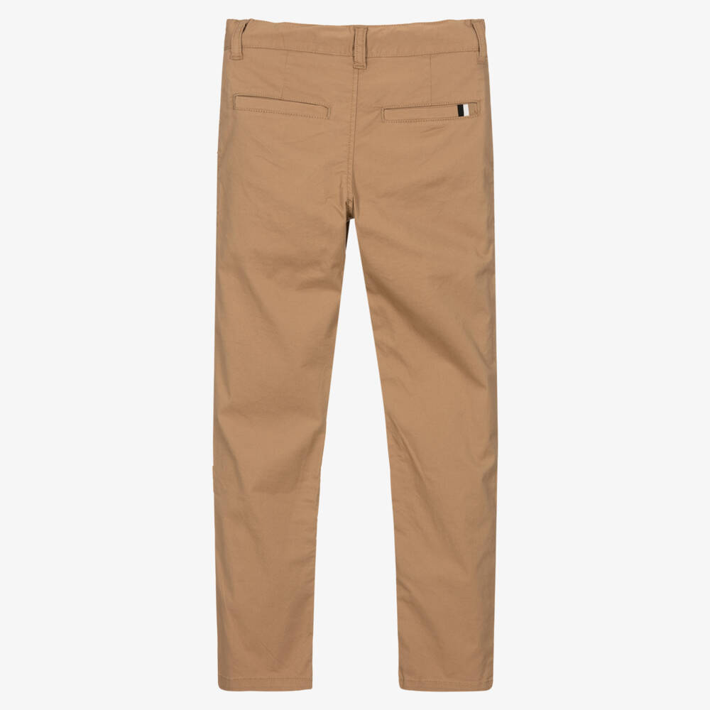 BOSS-Teen Boys Beige Cotton Chino Trousers | Childrensalon Outlet