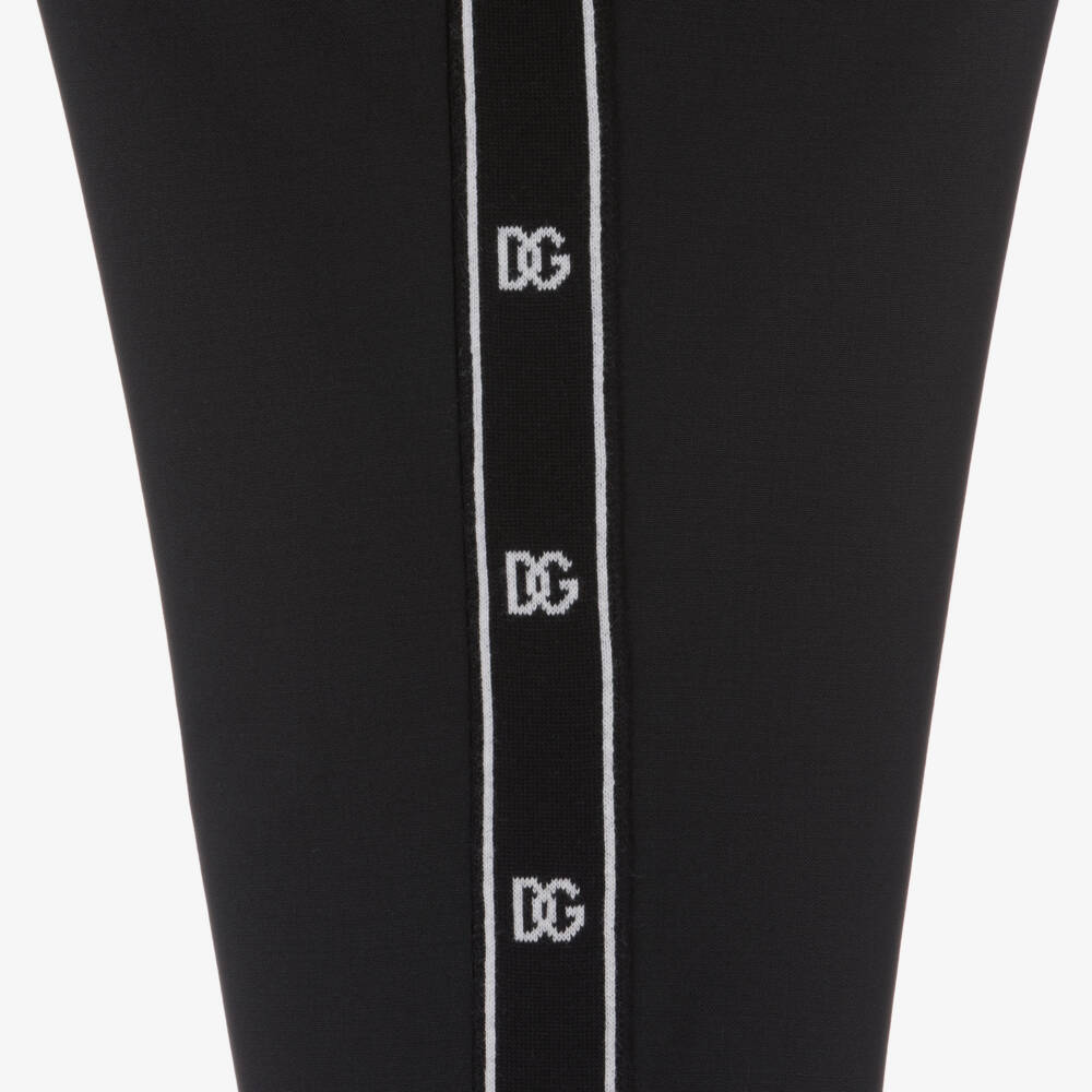 Dolce & Gabbana-Teen Boys Black Wool DG Trousers | Childrensalon Outlet