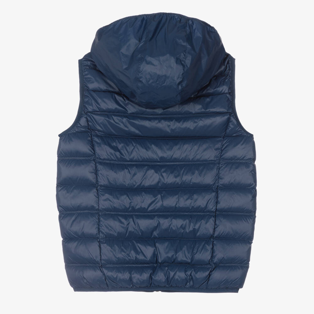 EA7 Emporio Armani-Teen Boys Blue Down Logo Gilet | Childrensalon Outlet